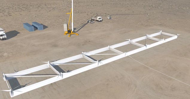 在地面上的JOBY風箏風力發(fā)電機